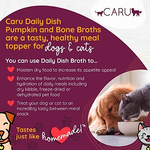 Caru – Daily Dish Chicken Bone Broth – Meal Topper for Dogs & Cats – Supports Ov
