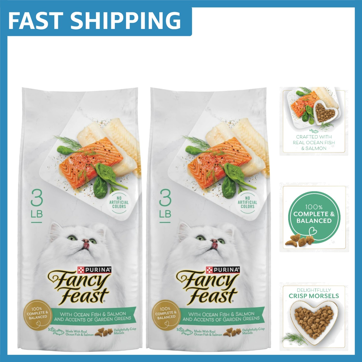 Healthy & Flavorful Purina Adult Cat Food with Ocean Fish & Salmon – 6 lb Total