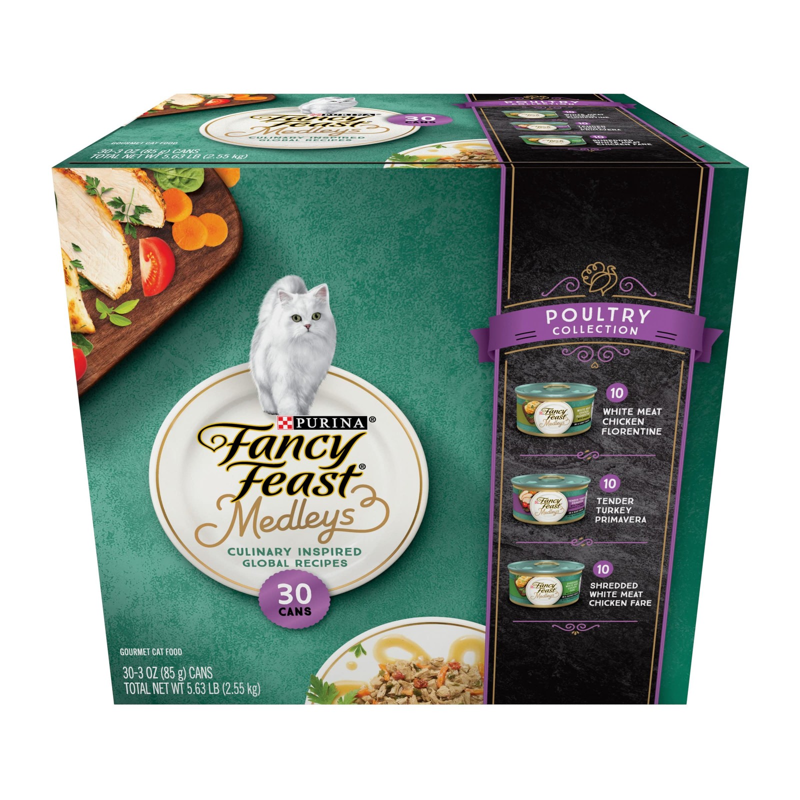 Purina Medleys Poultry Collection Wet Cat Food Variety Pack (Pack of 30) 3 oz