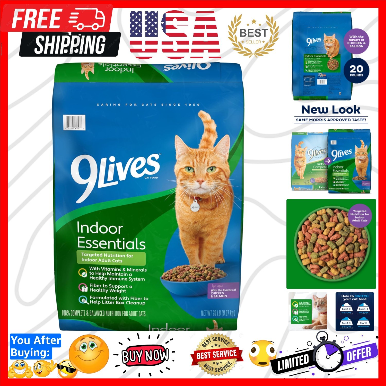 Indoor Complete Dry Cat Food, 20 lb. Bag