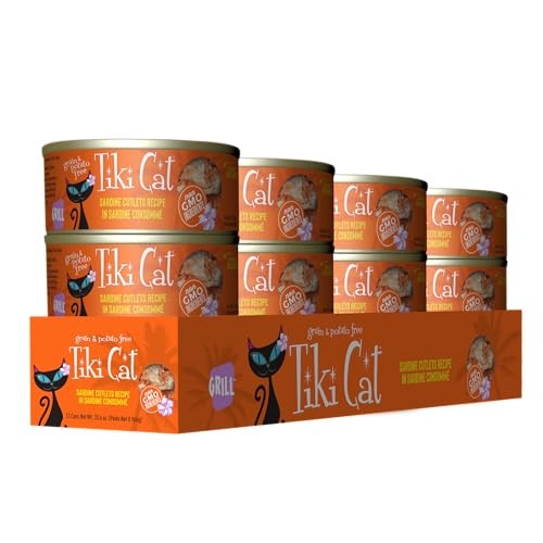 Tiki Cat Grill Wet Cat Food Sardine Cutlets 2.8oz Cans 12-Pack Grain-Free