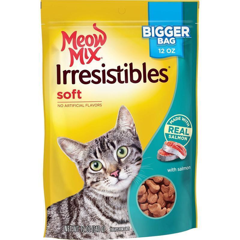 Soft Cat Treats W/ Real Salmon No Artificial Flavors Easy Resealable 12 Pouch