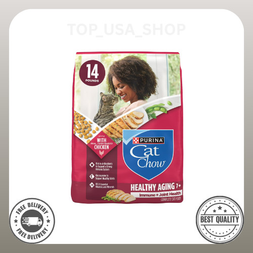 Purina Cat Chow Healthy Aging 7+ Senior Dry Cat Food, Chicken, 14 lb. Bag