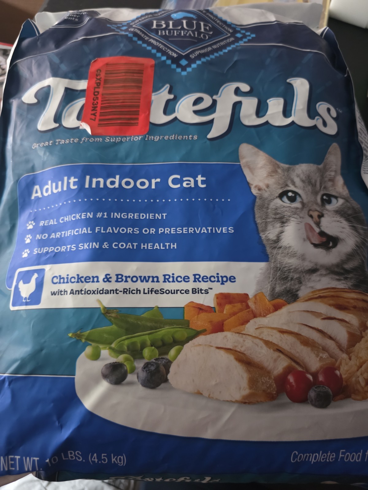 Blue Buffalo Indoor Cat Food Chicken Recipe 10 lb Bag Natural Digestive Care