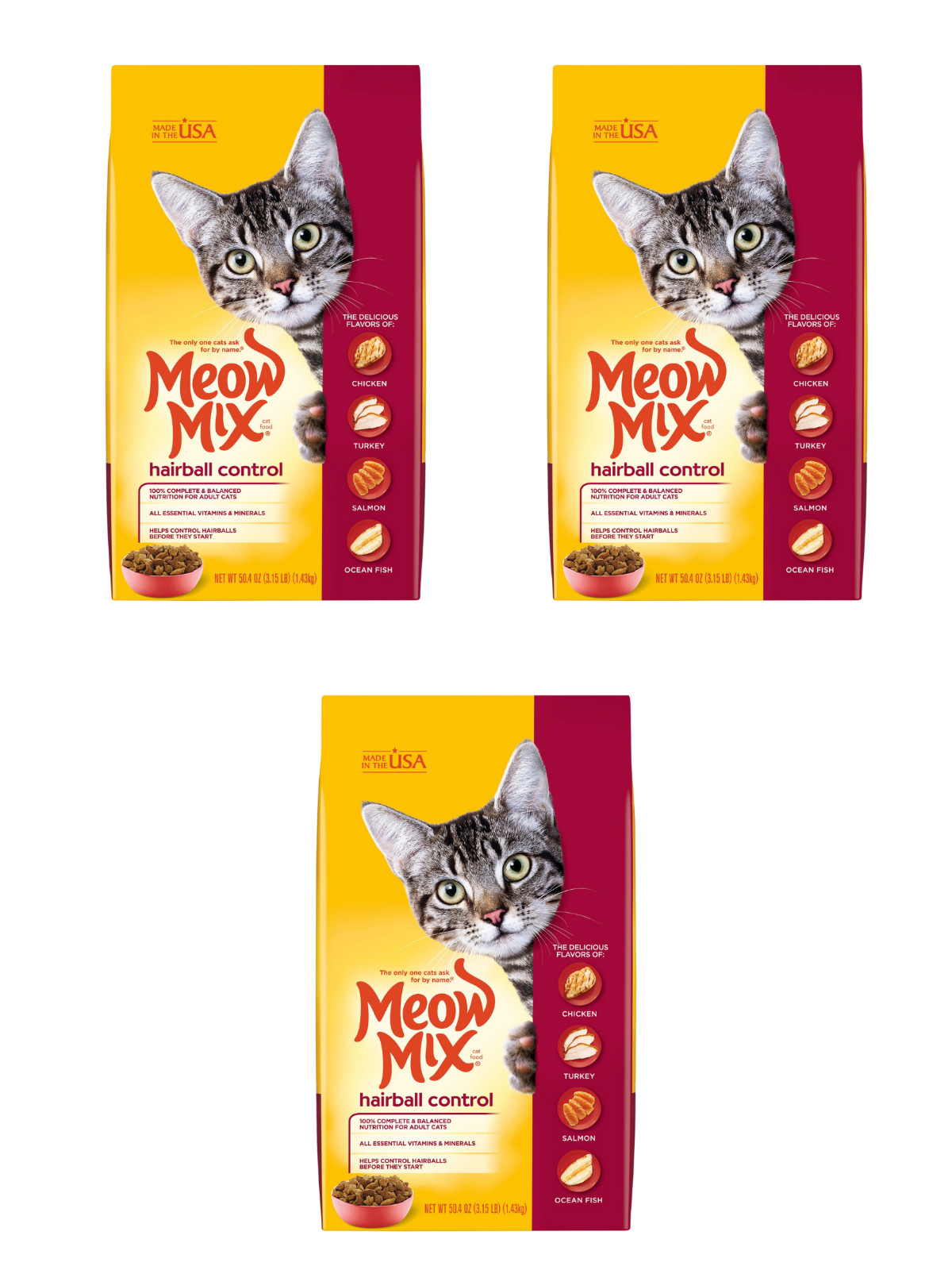 Meow Mix Hairball Control 3.15-Pounds (Pack Of 3)