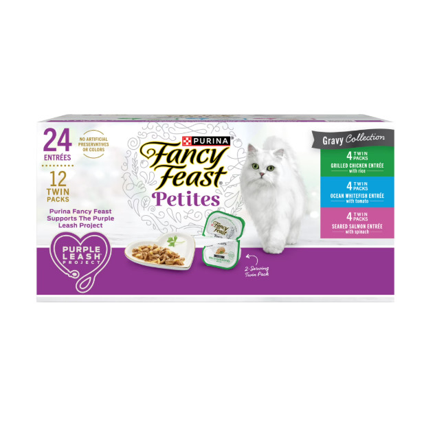 Purina Fancy Feast Petites Kitten Food, Wet Cat Food, Gravy , 24 Entree 12 Pack