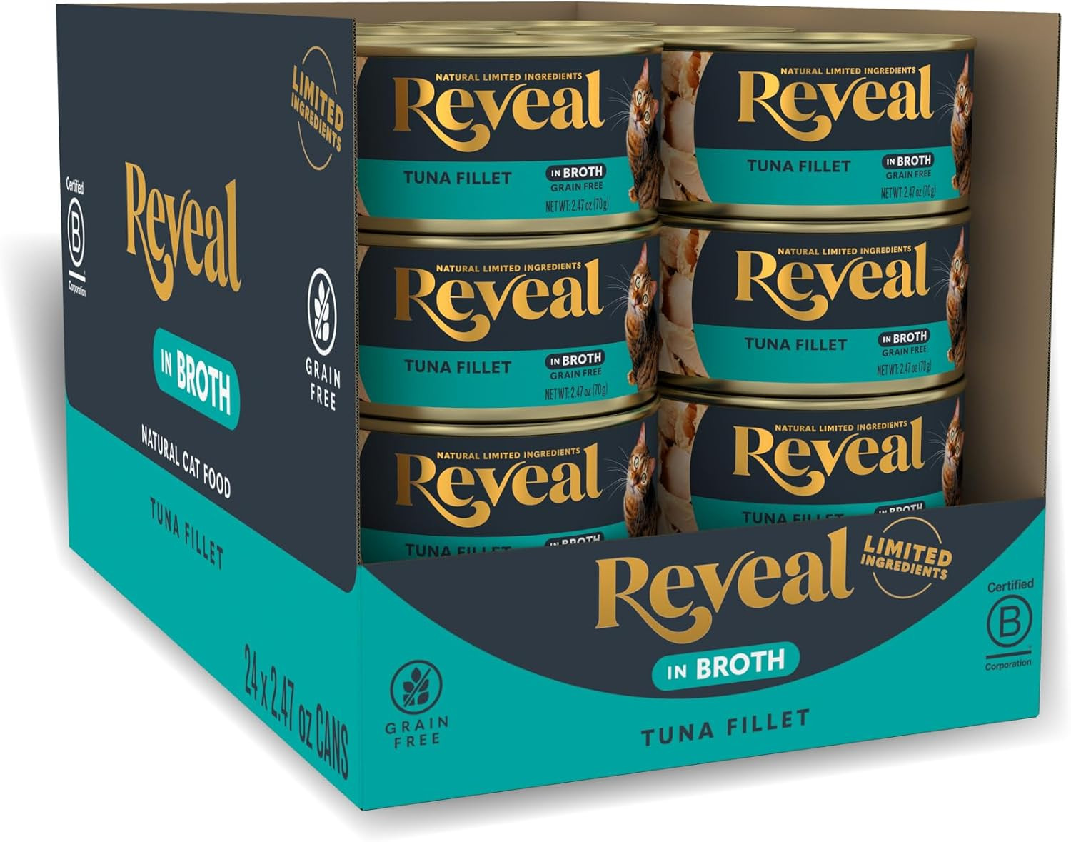 Natural Wet Cat Food, 24 Count, Grain Free, Limited Ingredient Canned Food for C