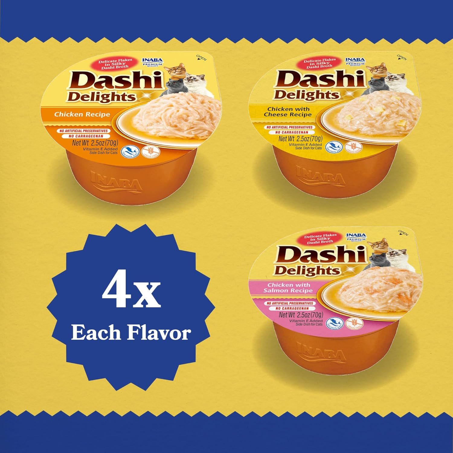 Dashi Delights for Cats, Shredded Chicken Side Dish with Bonito Flake Broth, Cat