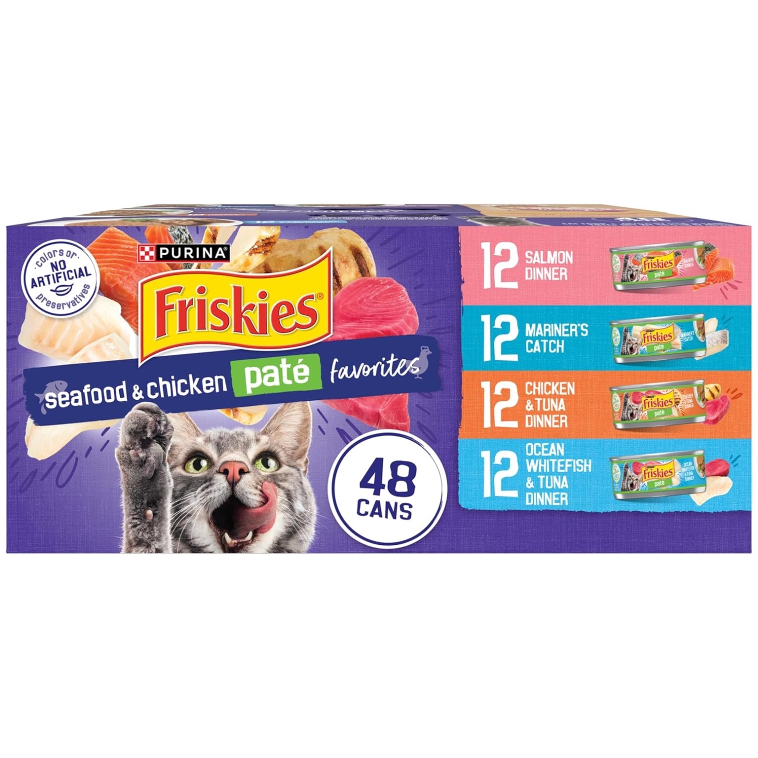Purina Seafood & Chicken Pate Variety Pack – 48 ct.