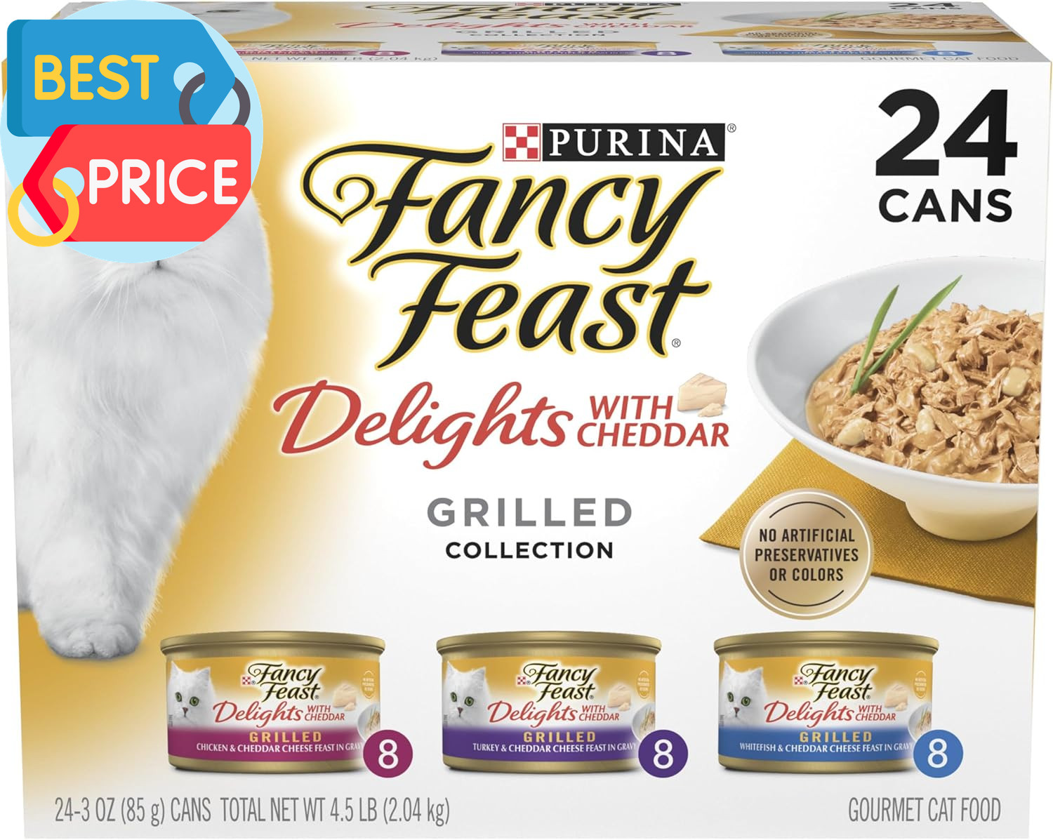 Purina Delights with Cheddar Grilled Chicken, Turkey or Whitefish and Cheddar C