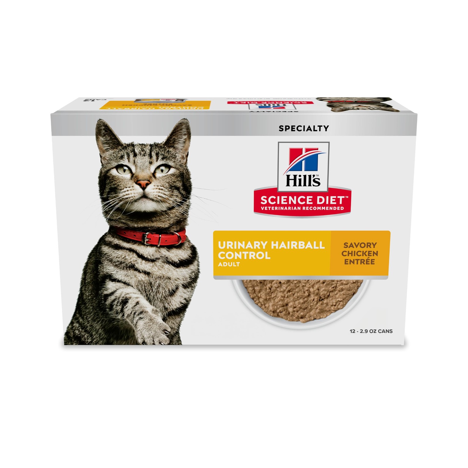 Hill’s Science Diet Adult Urinary & Hairball 2.9 Ounce (Pack of 12), White