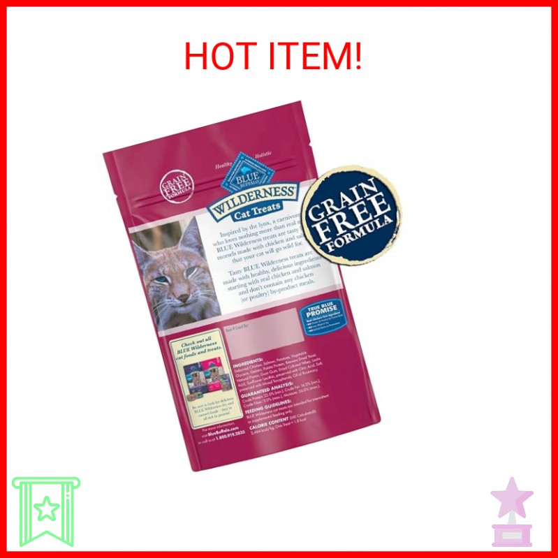 Blue Buffalo Wilderness Grain Free Soft-Moist Chicken & Salmon Cat Treats, 2-oz.