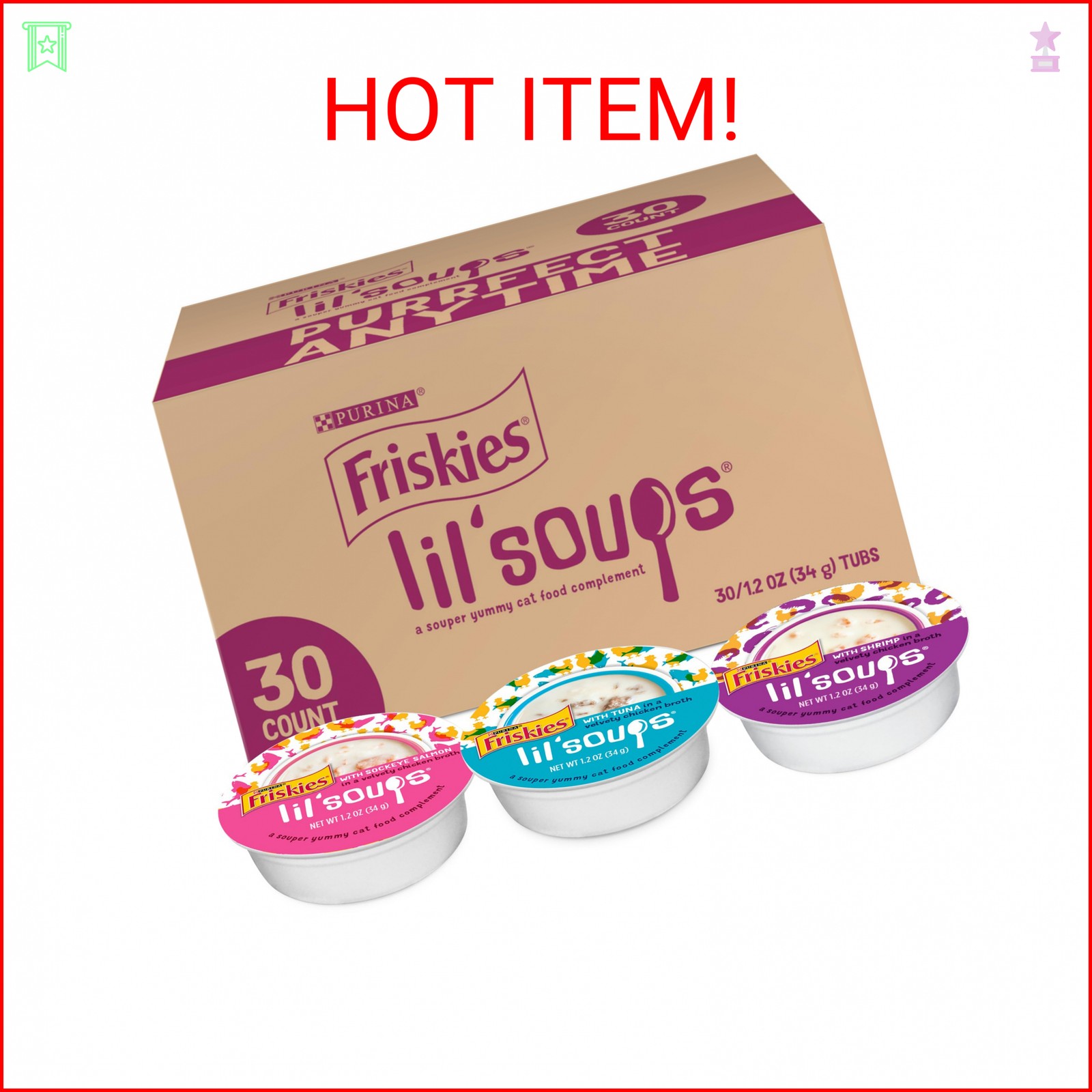 Friskies Purina Grain Free Wet Cat Food Lickable Cat Treats Variety Pack, Lil’ S