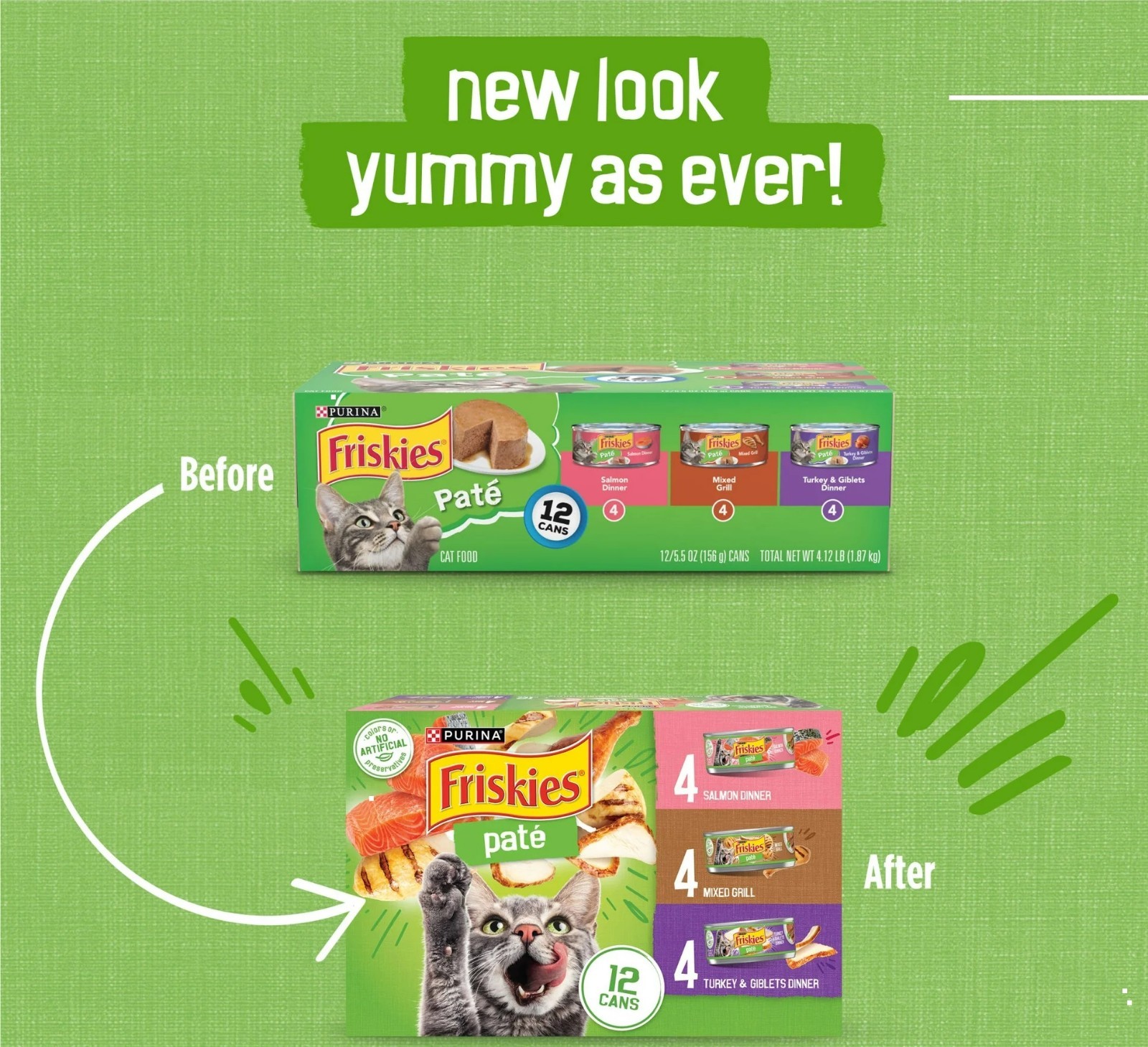 Purina Friskies Wet Cat Food, Pate Variety Pack with Salmon,