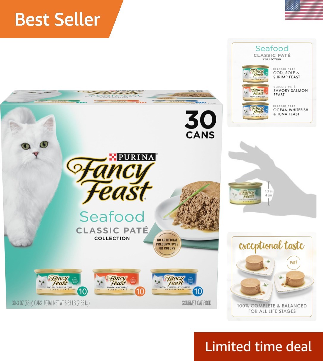 Delicious Purina Grain-Free Seafood Collection – 30 Pack Wet Cat Food Cans