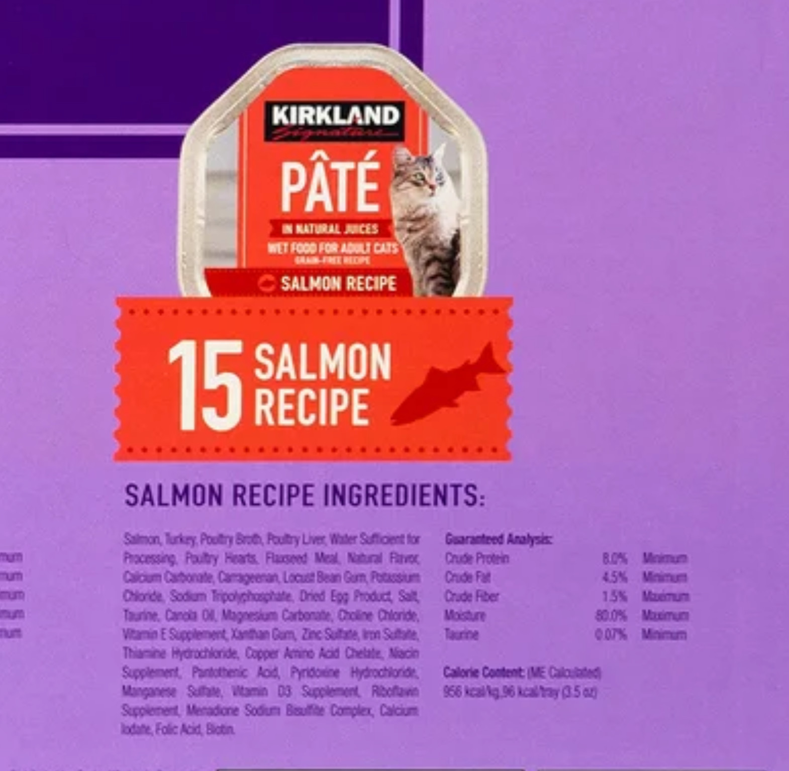 Kirkland Pate Cat Food Salmon – 15 cans 3.5 ounces Exp. 1/19/2026 Costco NEW