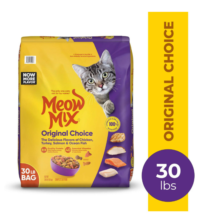 (3 pack) Meow Mix Original Choice Dry Cat Food, 30 lb