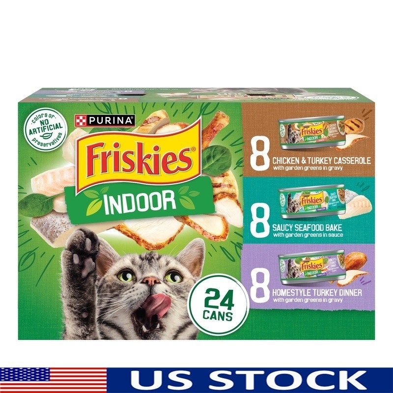 Indoor Cat Food Variety Pack Chicken Turkey Seafood Nutritional Soft Wet Meals