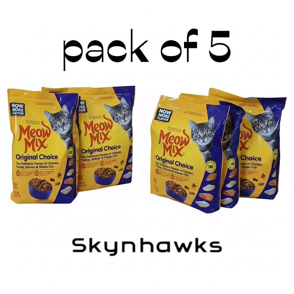 Meow Mix Original Choice Dry Cat Food 18 oz each (Pack of 5) Free Shipping