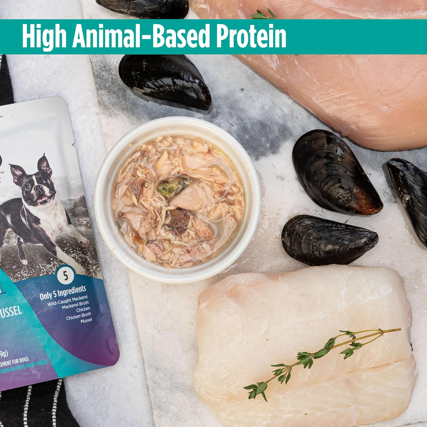 Freestyle Mackerel, Chicken, & Mussel in Broth Real Meat Dog Food Topper, 2.8 Ou