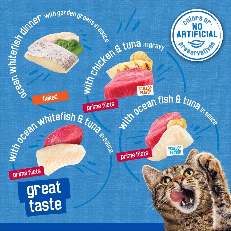 Friskies Oceans of Delight Fish Flavor Wet Cat Food – 5.5oz/40ct Variety Pack