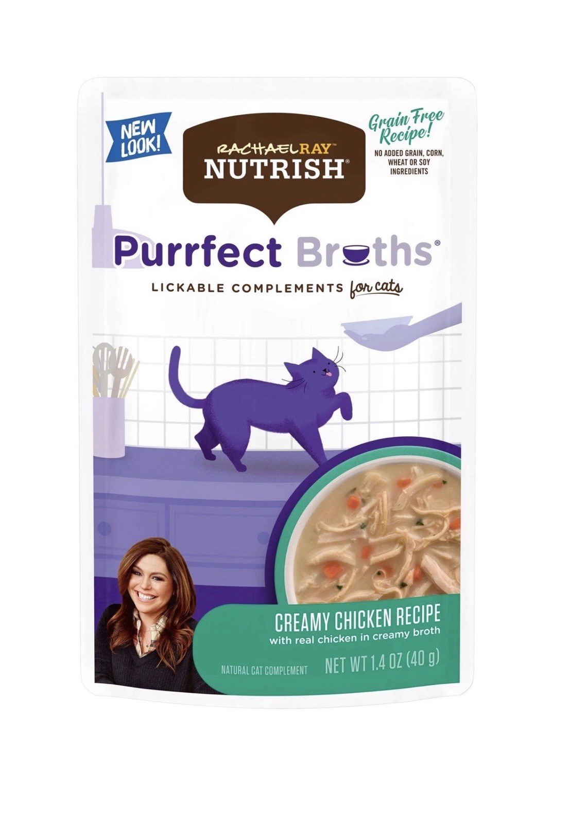Rachael Ray Purrfect Broths Natural Wet Cat Food Creamy Chicken – 24 Packs