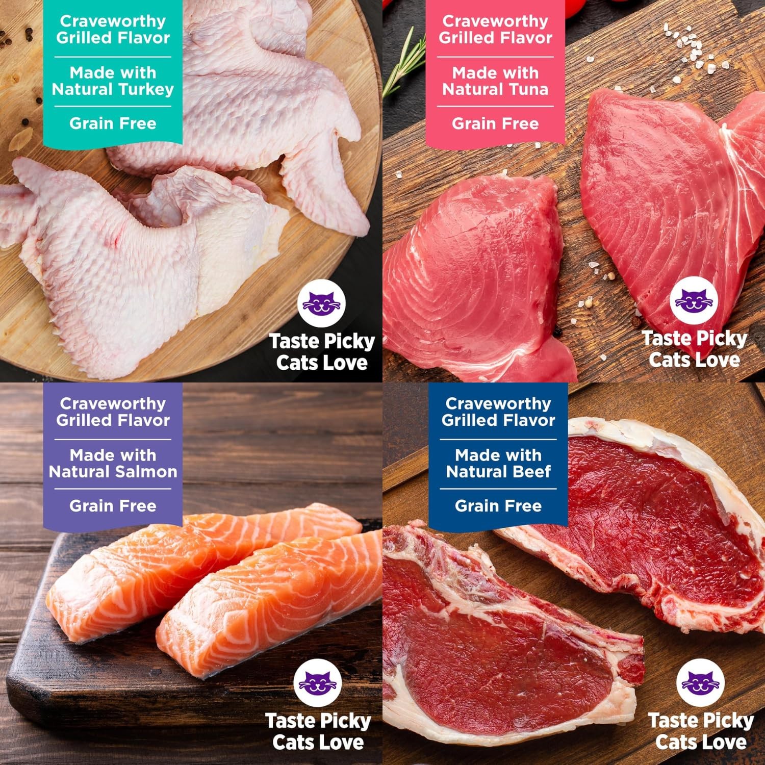 Wet Cat Food Grilled Cuts 12 Pack 3oz Chicken Beef Tuna Turkey Entrée Recipe