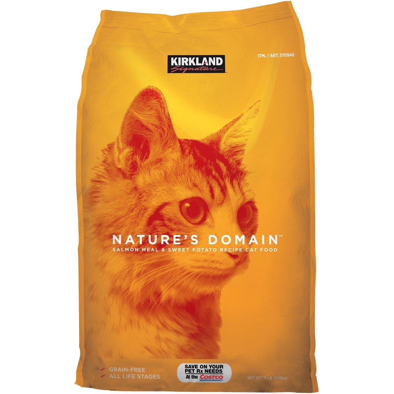 Kirkland Signature Nature’s Domain Cat Food, Salmon & Sweet Potato, 18 lbs