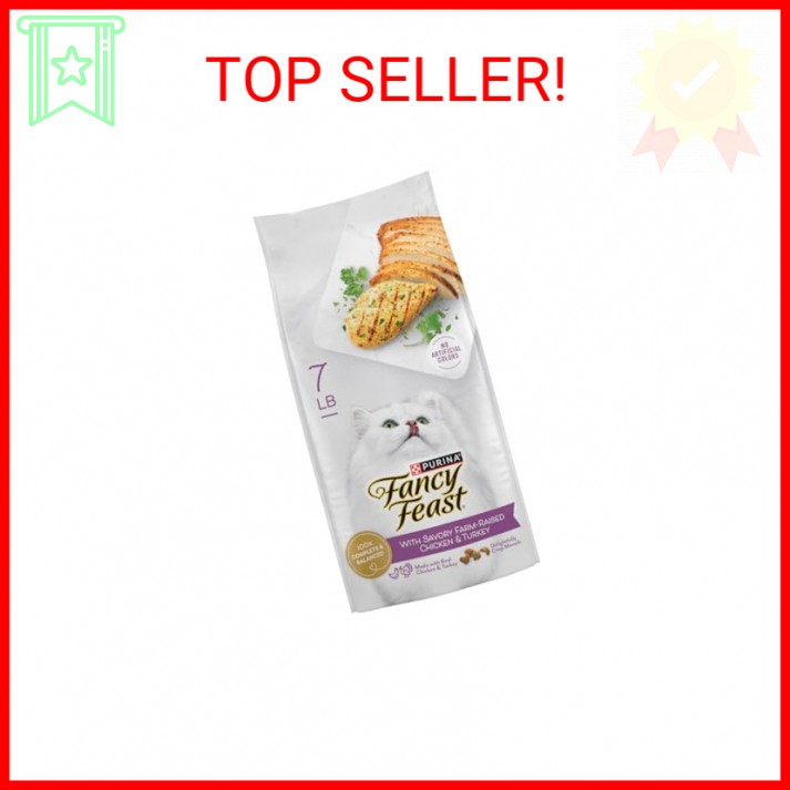 Purina Fancy Feast Dry Cat Food with Savory Farm-Raised Chicken and Turkey – 7 l