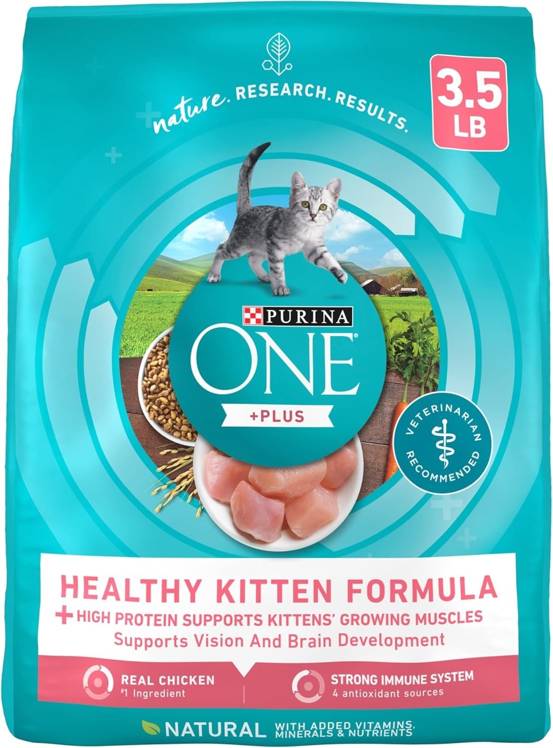 Purina ONE High Protein, Natural Dry Kitten Food, +Plus Healthy Kitten Formula –
