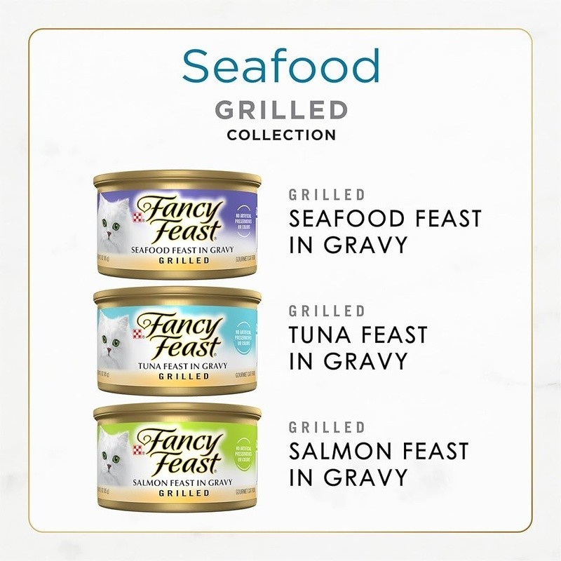 Gourmet Grilled Cat Food Seafood Protein Rich Soft Wet Food All Life Stages New