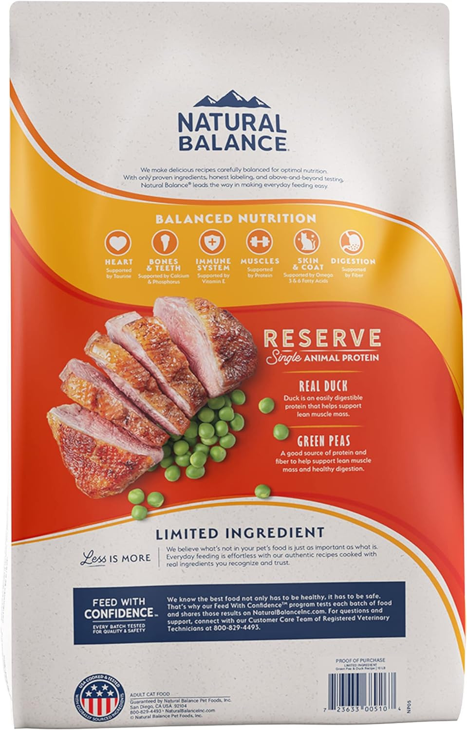 Limited Ingredient Adult Grain-Free Dry Cat Food, Reserve Duck & Green Pea Recip