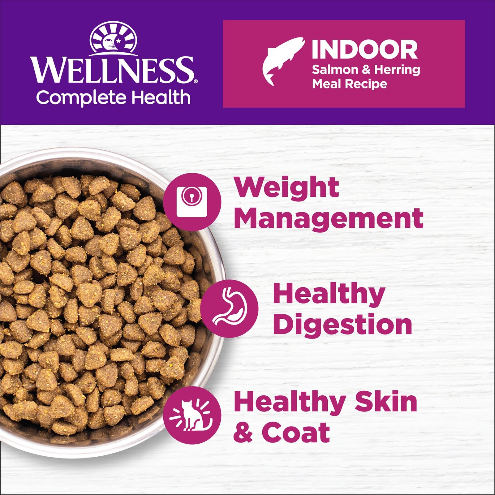 Wellness Complete Health Grain Free Indoor Salmon Herring Cat Food 5.5 lbs