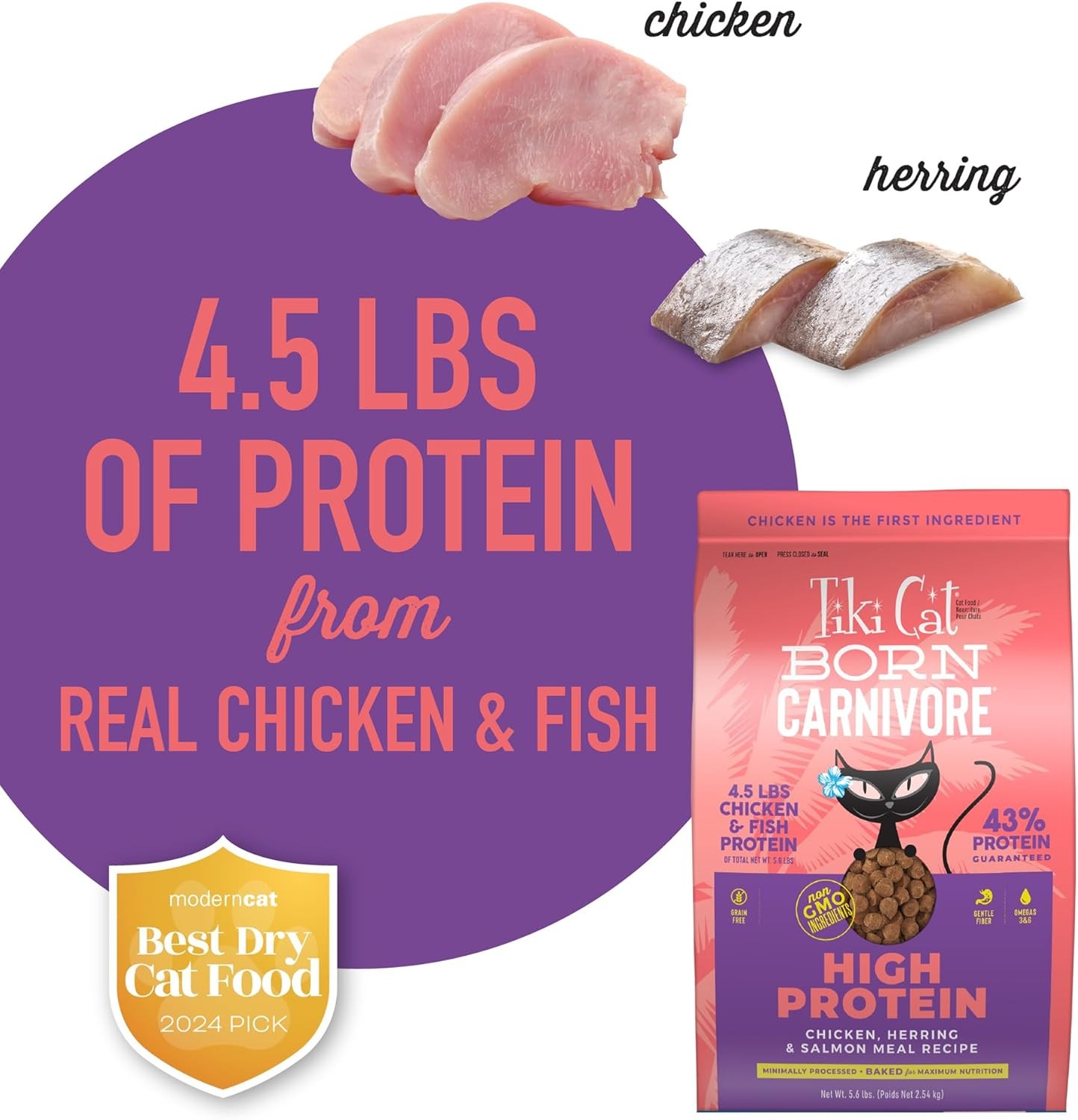 Tiki Cat Born Carnivore High 89.6 Fl Oz (Pack of 1), Red – Chicken & Herring