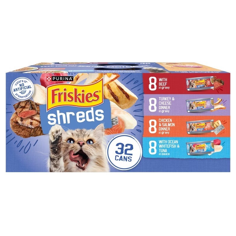 Purina Shreds Beef, Turkey, Whitefish & Chicken Wet Cat Food – 5.5oz/32ct