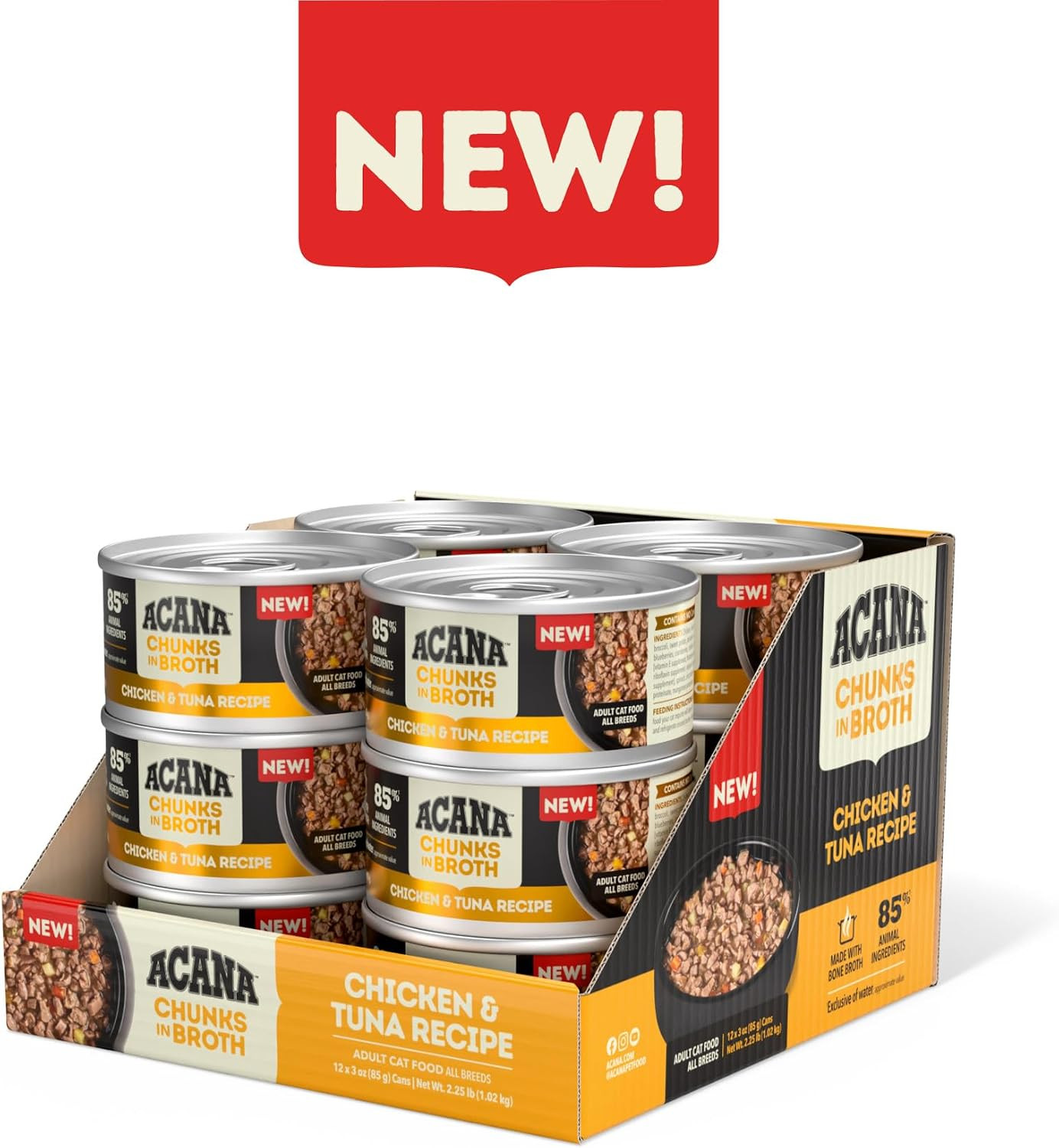 Chunks in Broth Wet Cat Food Chicken & Tuna Recipe 3Oz. Cans | Omega-3