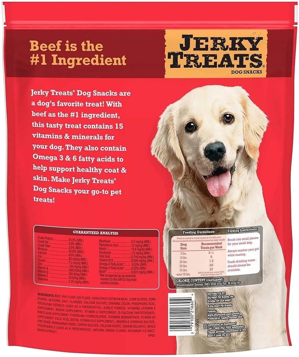 Tender Beef Strips Dog Snacks 15 Vitamin& Mineral& Omega 3 Made in USA, 60 oz, N
