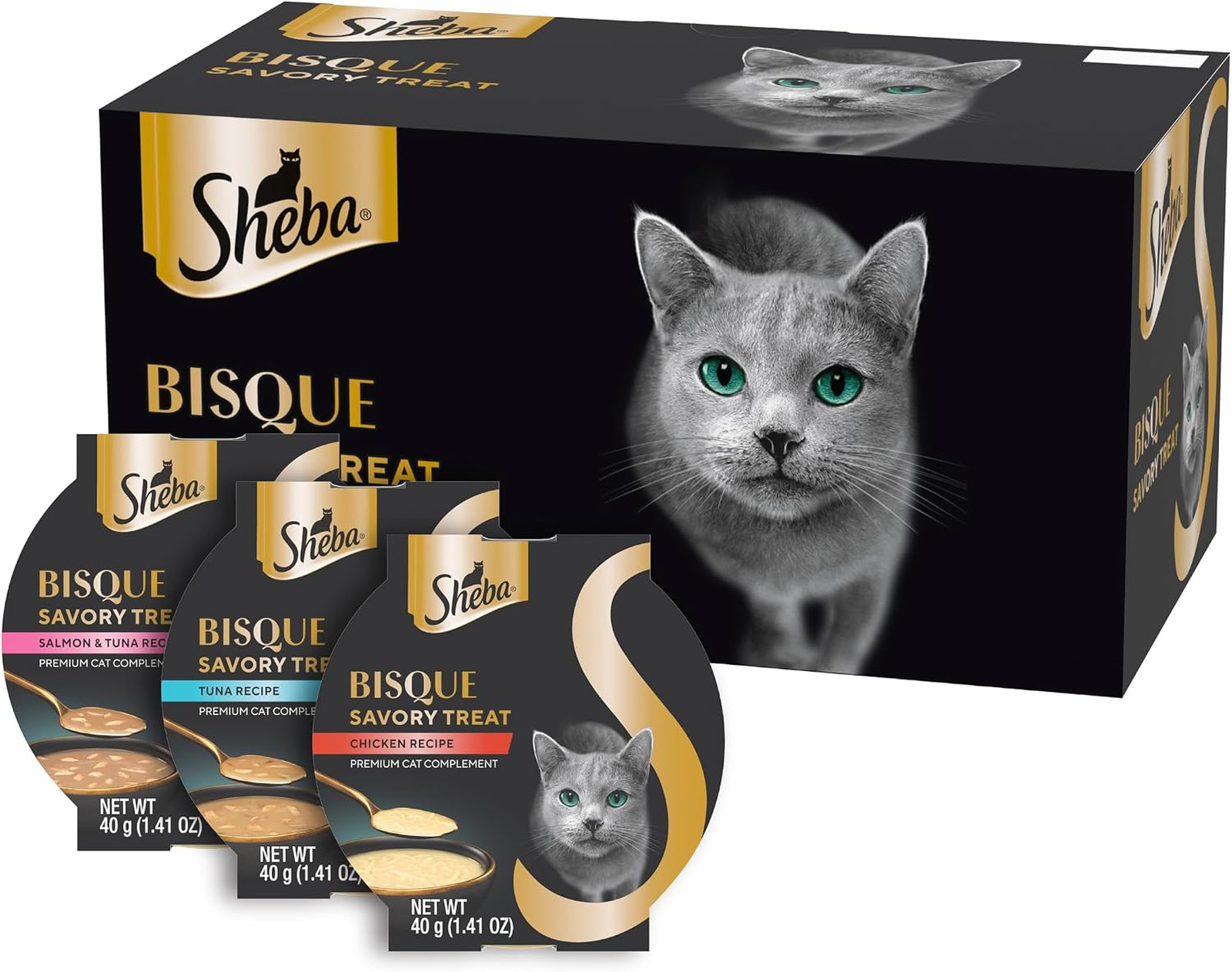 Cat Food Toppers Grain-Free Variety Pack 1.4 oz 24 Count Chicken Tuna Salmon Low