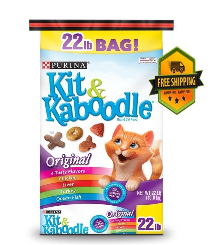 Purina Kit & Kaboodle Dry Cat Food, Chicken, Liver, Turkey, Oceanfish, 22 lb Bag