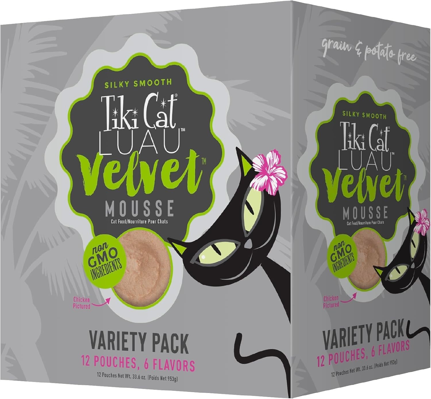 High Protein Tiki Cat Velvet Mousse for All Life Stages – 2.8oz Pouches, 12 Pack