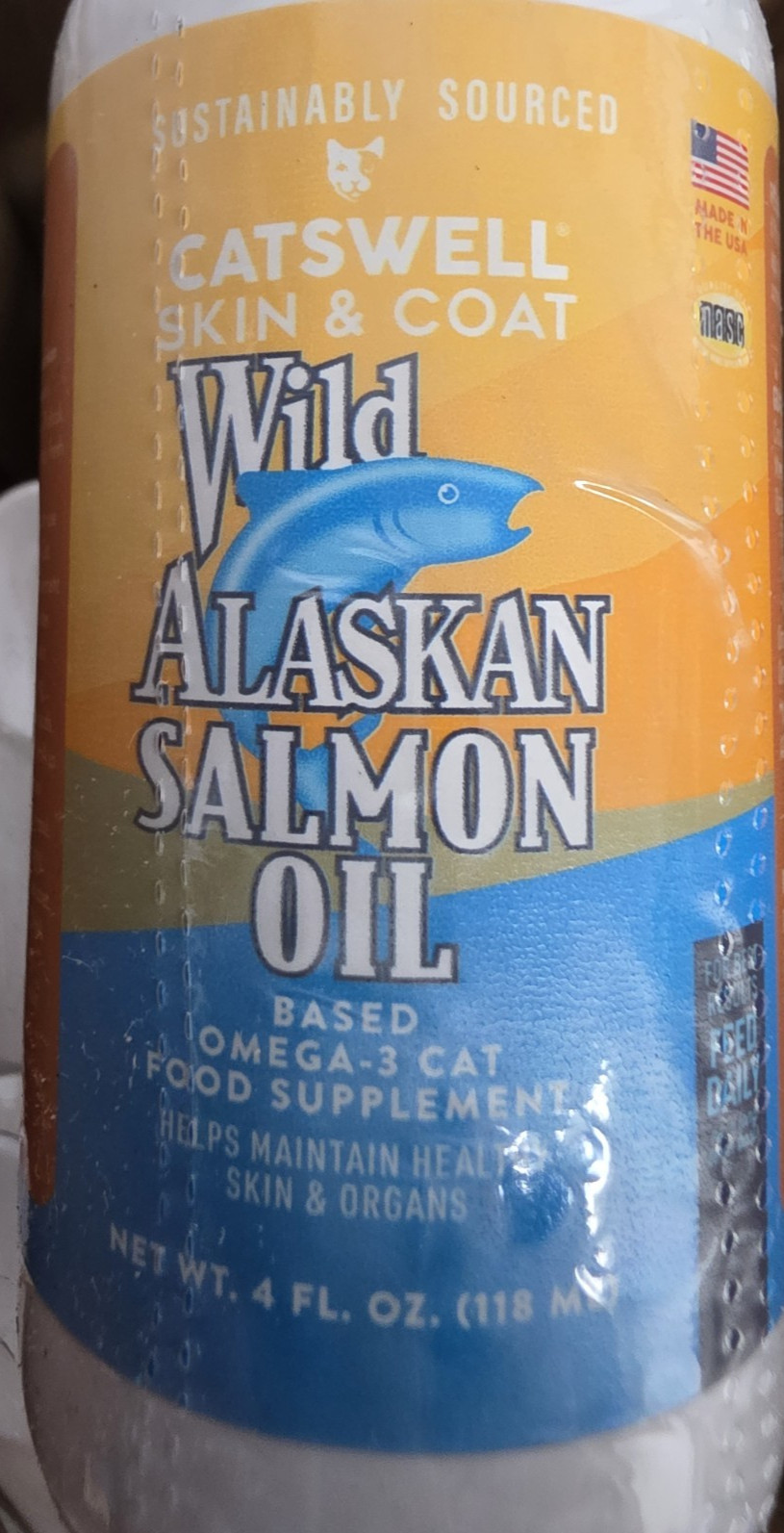 Wild Alaskan Salmon Oil for Cats /Lot of 2 bottles/4 Fl Oz each