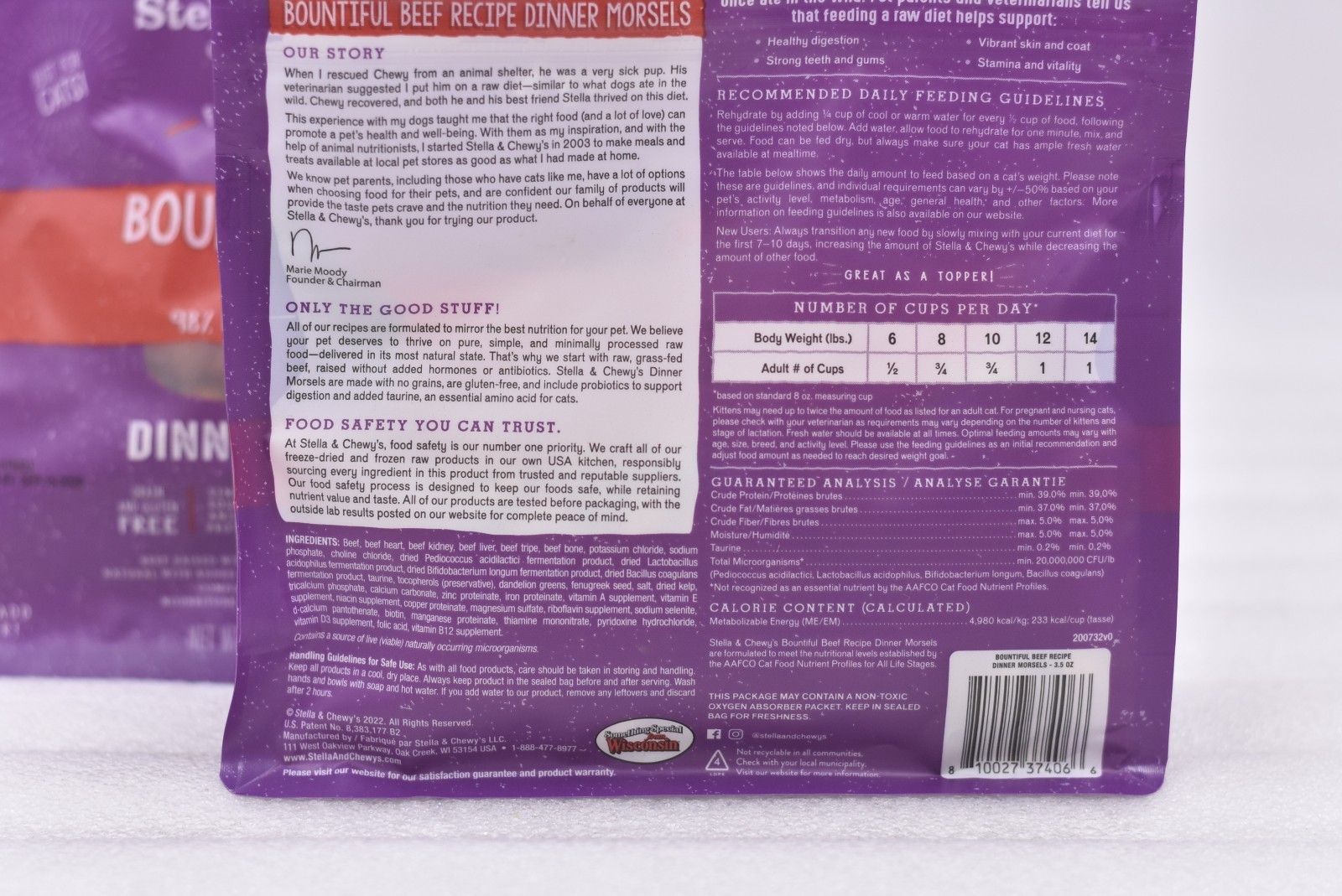 (2) Stella & Chewy’s Freeze Dried Bountiful Beef Cat Food, 3.5 Oz BB: 9/26