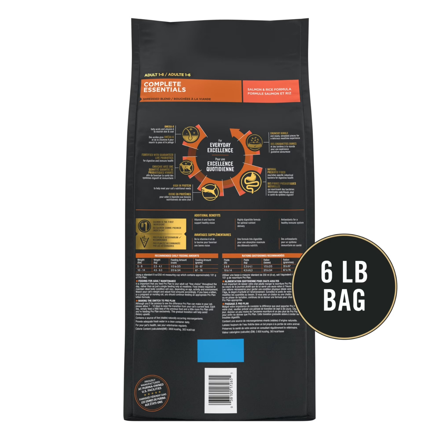2 Pack Purina Pro Plan Shredded Blend Cat Food Salmon & Rice 6 lb Bag
