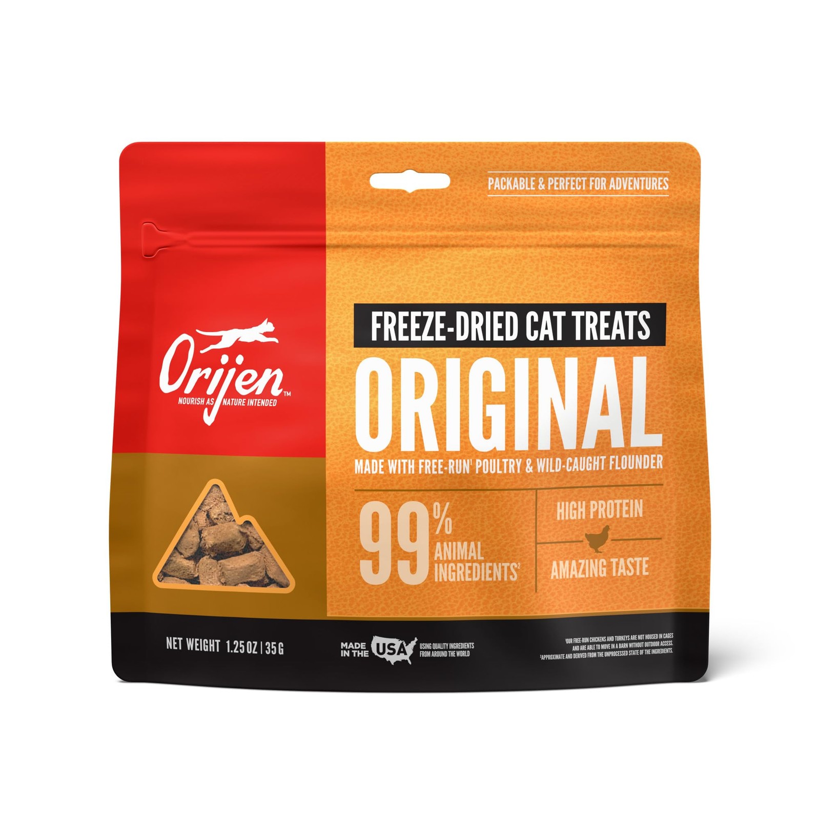 Orijen Original Freeze Dried Cat Treats Grain Free High Protein 1.25 Oz