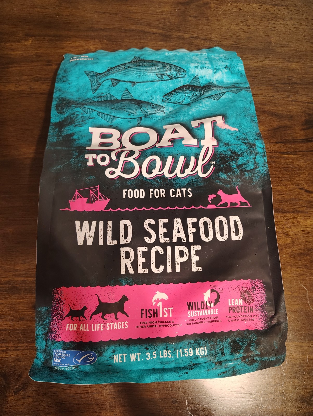 Boat to Bowl Grain Free Dry Cat Food Wild Seafood Recipe 3.5 lb