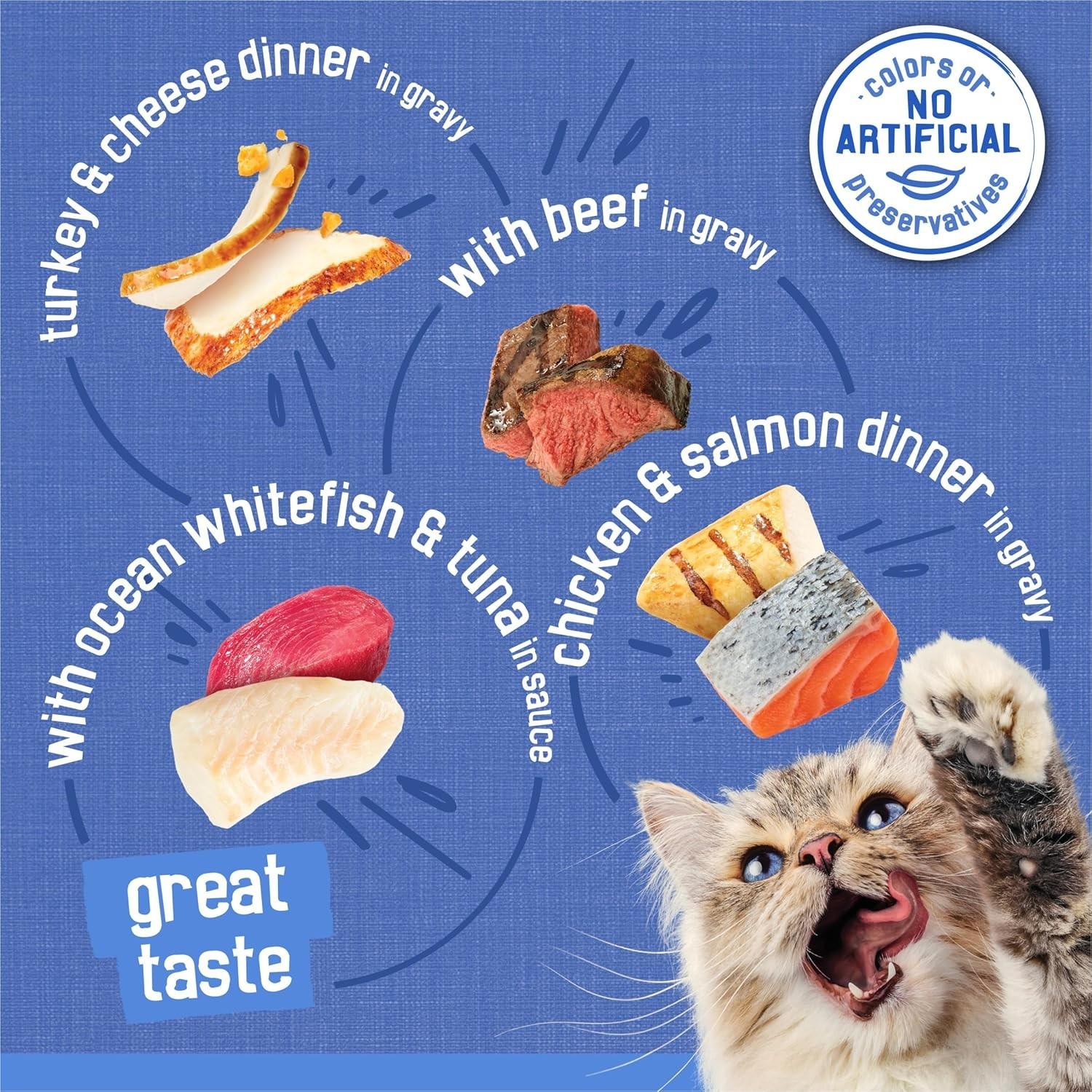 Purina Gravy Cat Food Variety Pack – Beef, Turkey, Chicken