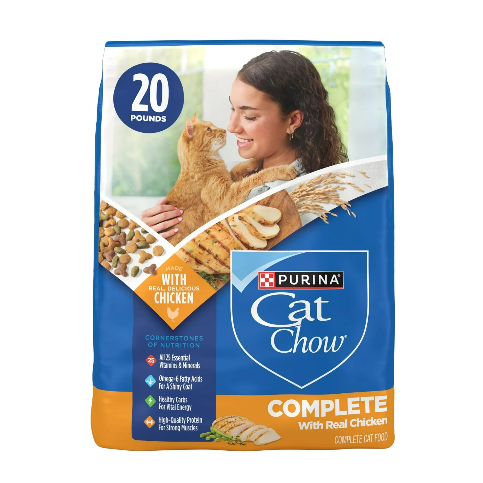 (2 pack) Purina Cat Chow Complete High Protein Dry Cat Food with Real Chicken