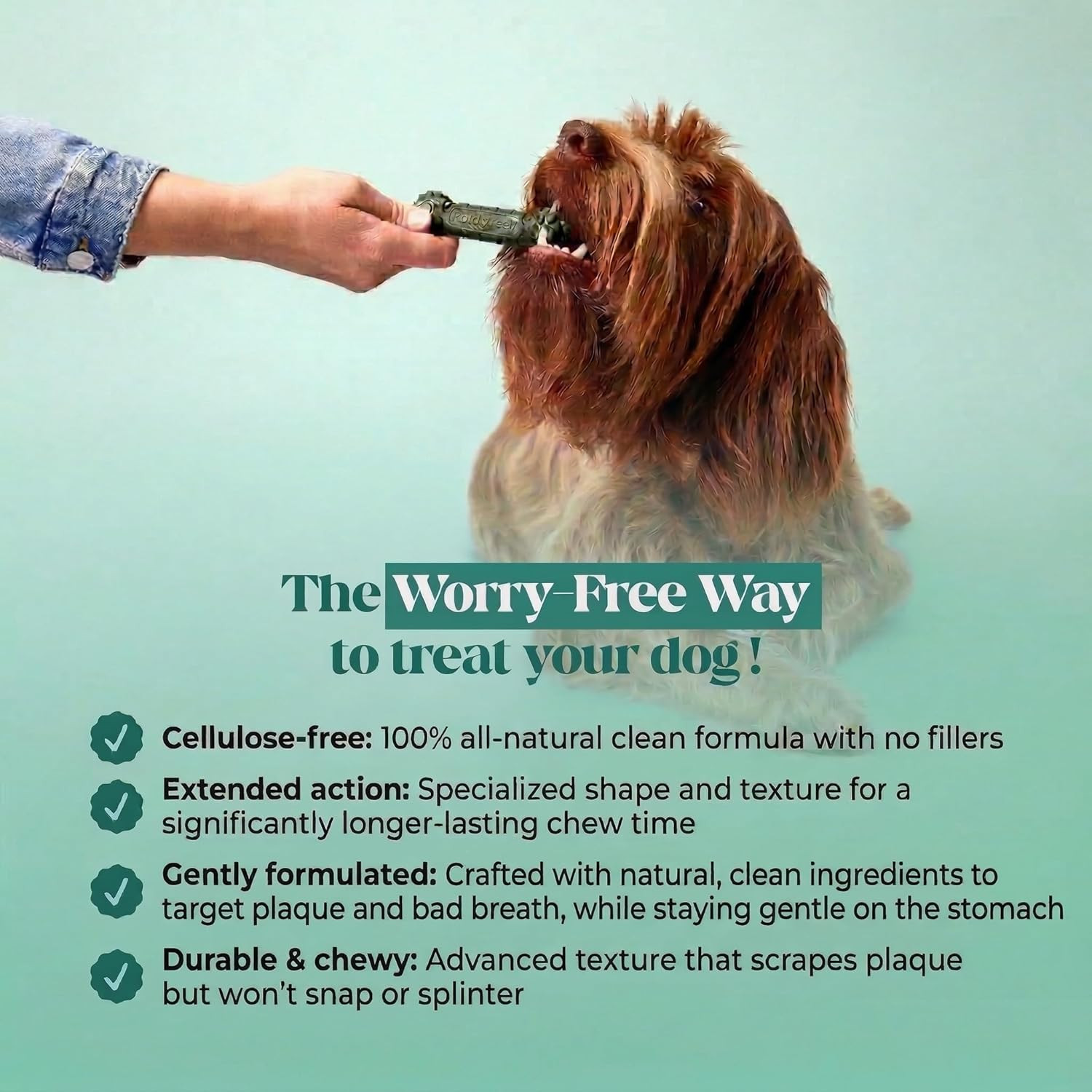 Brush Buddies All Natural Dog Dental Treats for Dogs – Long Lasting Dental Stick
