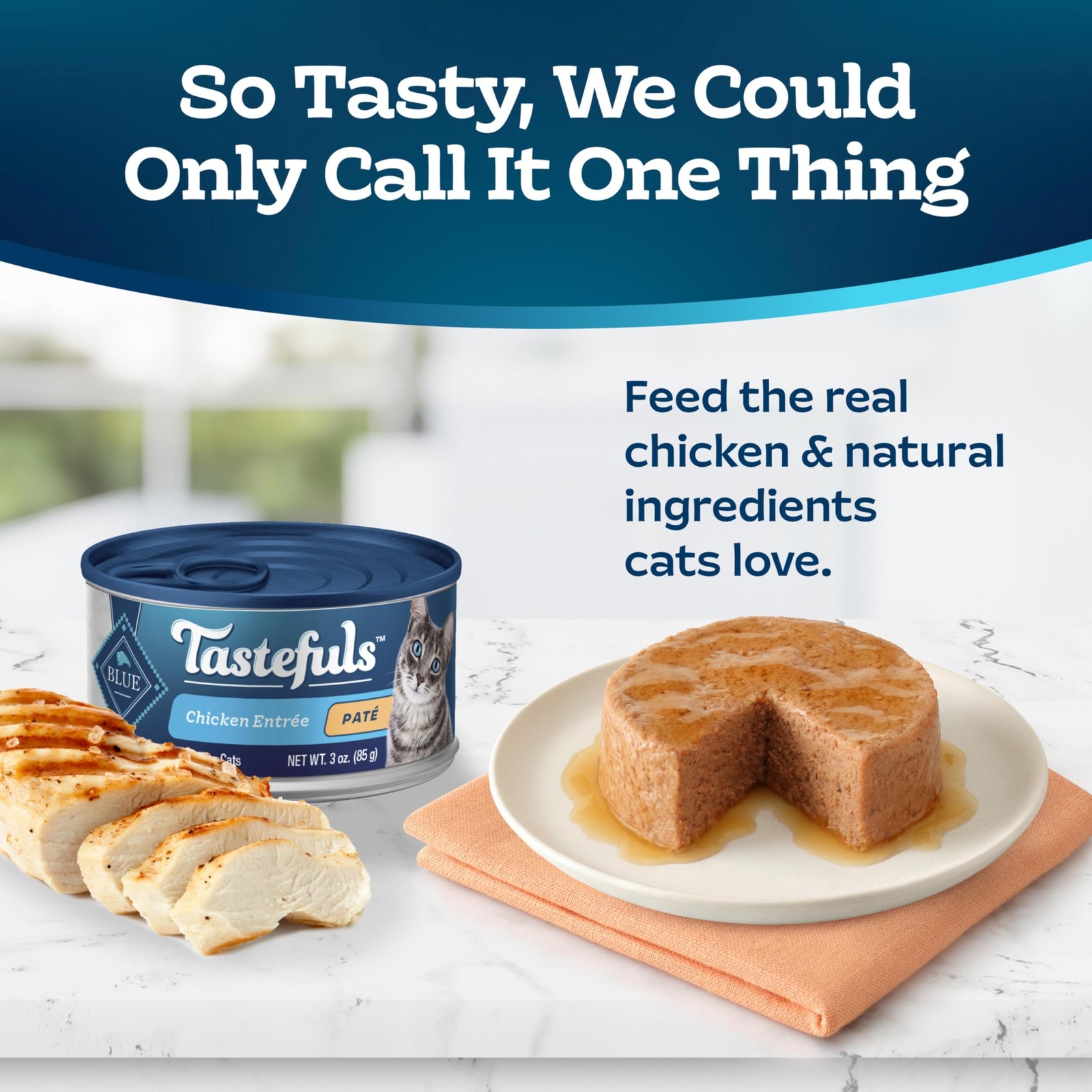Blue Buffalo Tastefuls Chicken Paté Wet Cat Food, 3 oz, 3 Ounce (Pack of 24)