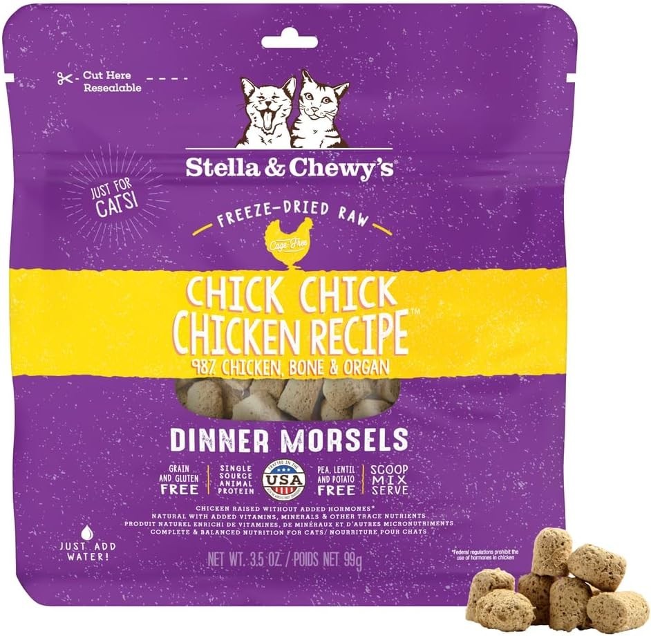 Freeze-Dried Raw Cat Dinner Morsels – Grain Free, Protein Rich Cat & Kitten Food